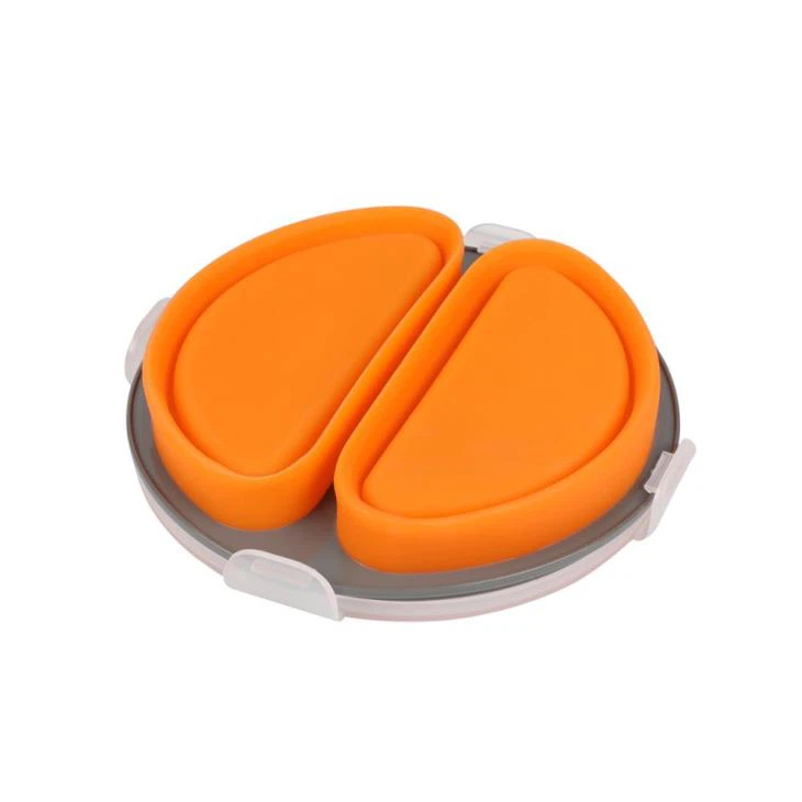 Round Silicone Collapsible Bowl Lunch Box With Lid
