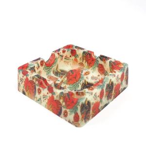 Glow nan nwa Dekoratif tray Silicone Ashtray pou sigaret