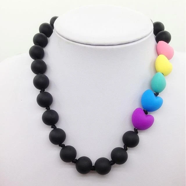 Food Grade Silicone Baby Chew Teething Necklace Safety