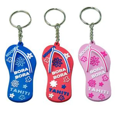 Pantouf ki gen fòm PVC Keychain Beach Souvenir Lide