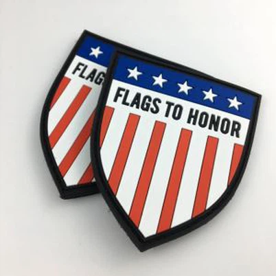 3D PVC Kawotchou Hook ak Loop Logo Patches