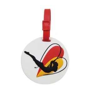 Round pèsonalize Tags bagaj silikon pou vwayaj