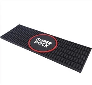 2D Logo Relief Soft PVC Bar Sèvis ki enpèmeyab devèsman Mat kawotchou byè Bar tapi