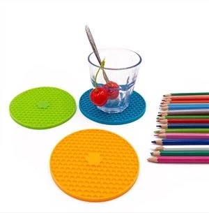 3D Round Silicone Bwe coaster Manje Klas Kafe Tas Kafe