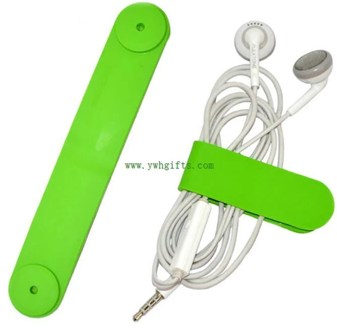 3D Logo Soft PVC Bookmark Silicone Cable Holder