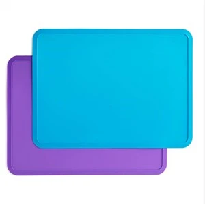 BPA Gratis Table Mat ki pa peye-glise plasmats Silicone Pou Timoun Ti bebe