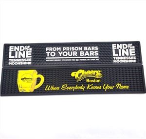 Bump Logo Alfabèt PVC Bar Mat ki pa Peye-glise Barber Mats kawotchou