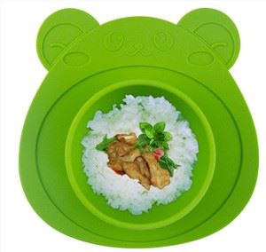 Plak silikon Placemat ti bebe glise rezistan bòl manje
