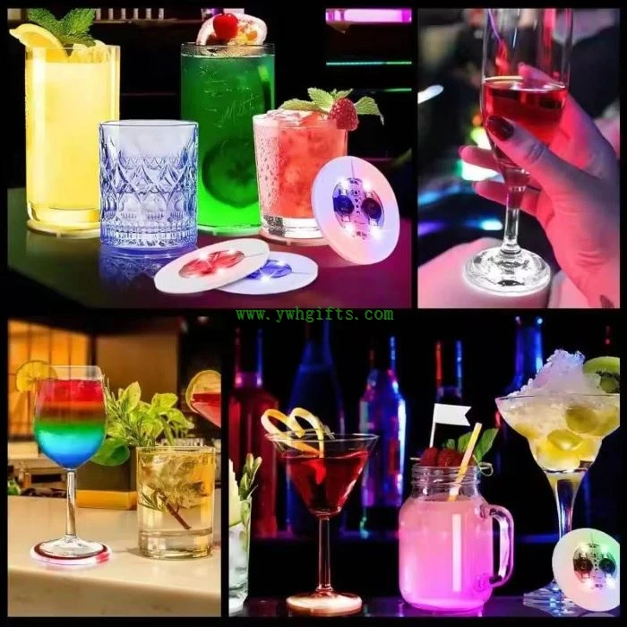Customized Waterproof LED Bottle Light Sticker Coasters factory